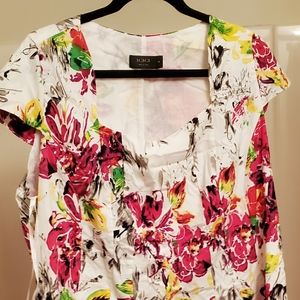 Igigi sz 18 custom short pink floral linen dress